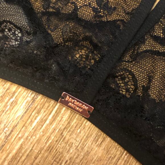 Daydream Nation Persephone Bra Bralette in Black / Pink Size Medium - Picture 7 of 13